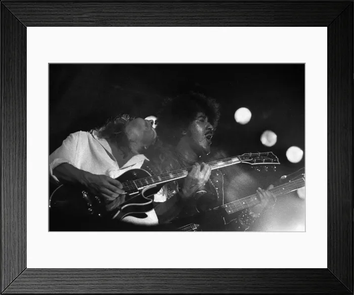 Framed Print : Irish rock group Thin Lizzy performing on stage on Sunday night at the Reading Festival