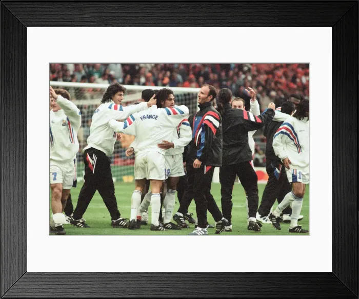 Framed Print : France v Netherlands, Euro 1996 Quarter finals match at Anfield