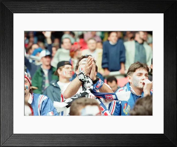 Framed Print : France 3-1 Bulgaria, Euro 1996 Group B match at St James Park, Newcastle Framed Print : France 3-1 Bulgaria, Euro 1996 Group B match at St James Park, Newcastle