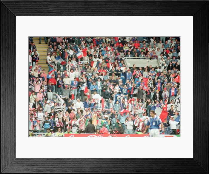 Framed Print : France 3-1 Bulgaria, Euro 1996 Group B match at St James Park, Newcastle Framed Print : France 3-1 Bulgaria, Euro 1996 Group B match at St James Park, Newcastle