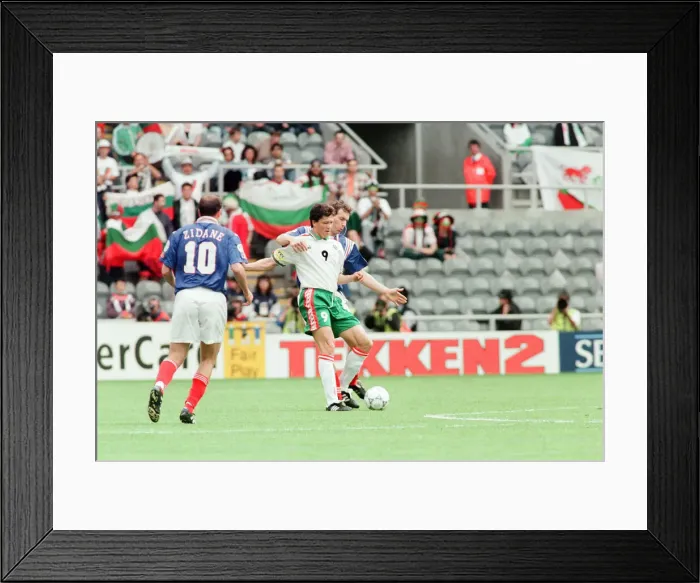 Framed Print : France 3-1 Bulgaria, Euro 1996 Group B match at St James Park, Newcastle Framed Print : France 3-1 Bulgaria, Euro 1996 Group B match at St James Park, Newcastle