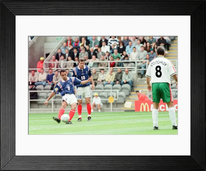 Framed Print : France 3-1 Bulgaria, Euro 1996 Group B match at St James Park, Newcastle Framed Print : France 3-1 Bulgaria, Euro 1996 Group B match at St James Park, Newcastle