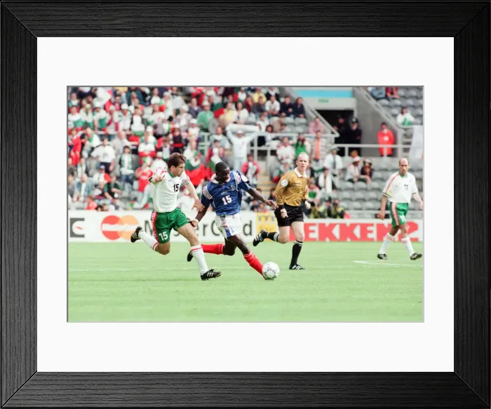 Framed Print : France 3-1 Bulgaria, Euro 1996 Group B match at St James Park, Newcastle Framed Print : France 3-1 Bulgaria, Euro 1996 Group B match at St James Park, Newcastle