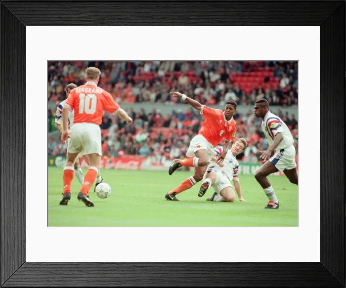 Framed Print : France v Netherlands, Euro 1996 Quarter finals match at Anfield