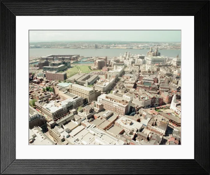 Framed Print : Liverpool City Centre, Merseyside, Panorama Views, 13th June 1996 Framed Print : Liverpool City Centre, Merseyside, Panorama Views, 13th June 1996