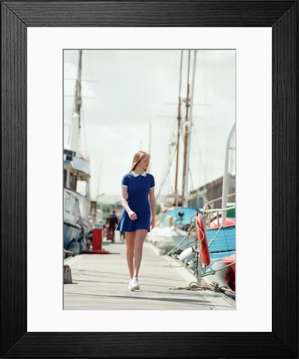 Framed Print : Model, Kelly, wearing Maritime inspired clothing at Liverpool Marina, Merseyside Framed Print : Model, Kelly, wearing Maritime inspired clothing at Liverpool Marina, Merseyside