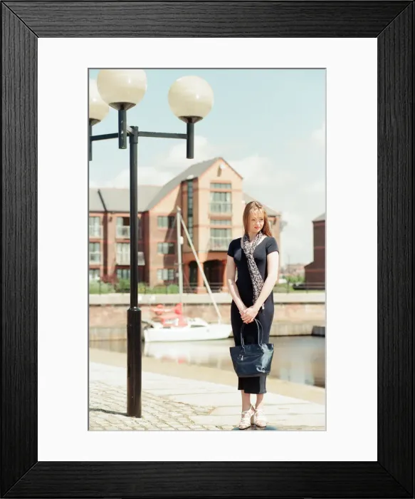 Framed Print : Model, Kelly, wearing Maritime inspired clothing at Liverpool Marina, Merseyside Framed Print : Model, Kelly, wearing Maritime inspired clothing at Liverpool Marina, Merseyside