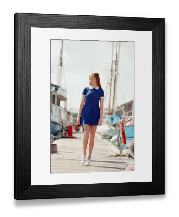 Framed Print : Model, Kelly, wearing Maritime inspired clothing at Liverpool Marina, Merseyside Framed Print : Model, Kelly, wearing Maritime inspired clothing at Liverpool Marina, Merseyside