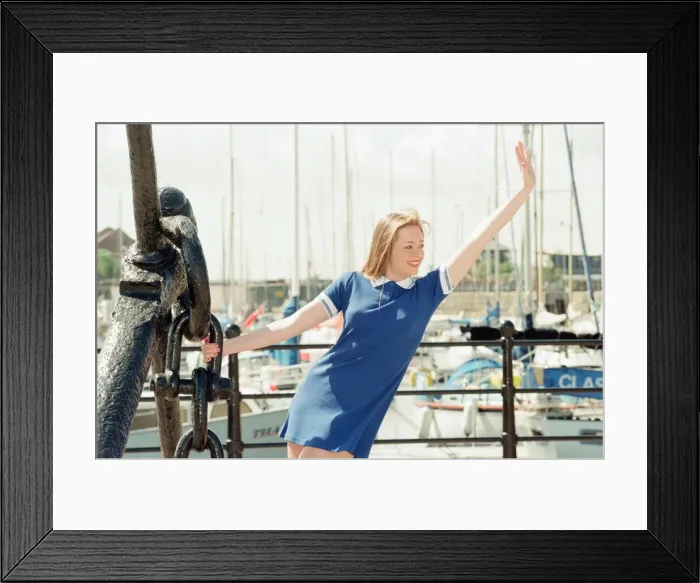 Framed Print : Model, Kelly, wearing Maritime inspired clothing at Liverpool Marina, Merseyside Framed Print : Model, Kelly, wearing Maritime inspired clothing at Liverpool Marina, Merseyside