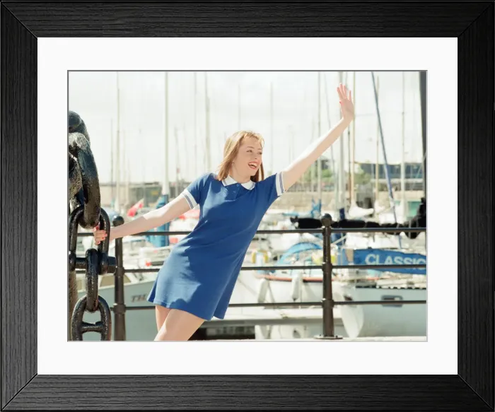 Framed Print : Model, Kelly, wearing Maritime inspired clothing at Liverpool Marina, Merseyside Framed Print : Model, Kelly, wearing Maritime inspired clothing at Liverpool Marina, Merseyside
