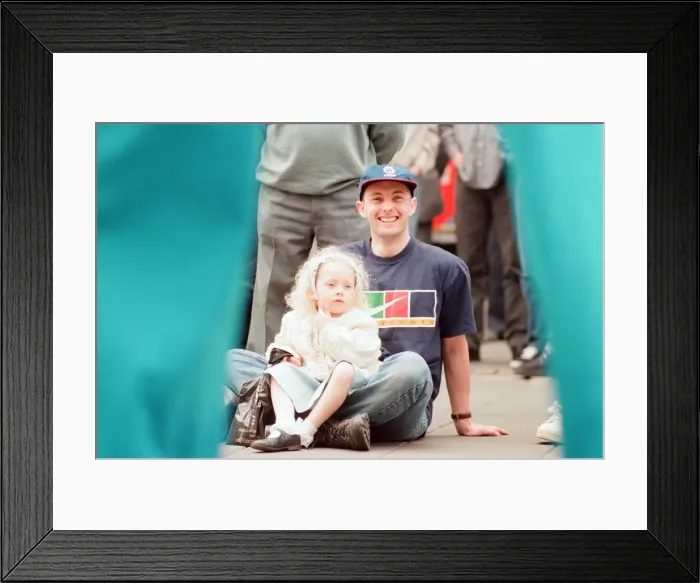Framed Print : Euro 1996 Street Festival, Newcastle, 18th June 1996. Sarah Heydan 3 with Mark Pratt Framed Print : Euro 1996 Street Festival, Newcastle, 18th June 1996. Sarah Heydan 3 with Mark Pratt