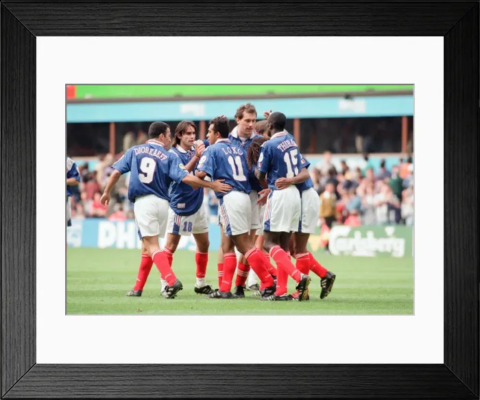 Framed Print : France 3-1 Bulgaria, Euro 1996 Group B match at St James Park, Newcastle Framed Print : France 3-1 Bulgaria, Euro 1996 Group B match at St James Park, Newcastle