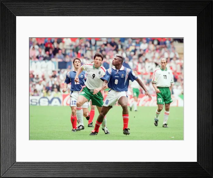 Framed Print : France 3-1 Bulgaria, Euro 1996 Group B match at St James Park, Newcastle Framed Print : France 3-1 Bulgaria, Euro 1996 Group B match at St James Park, Newcastle