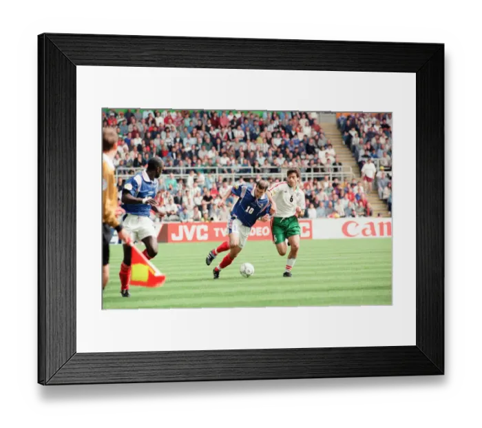 Framed Print : France 3-1 Bulgaria, Euro 1996 Group B match at St James Park, Newcastle