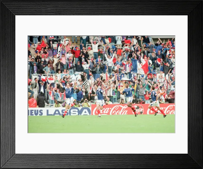 Framed Print : France 3-1 Bulgaria, Euro 1996 Group B match at St James Park, Newcastle