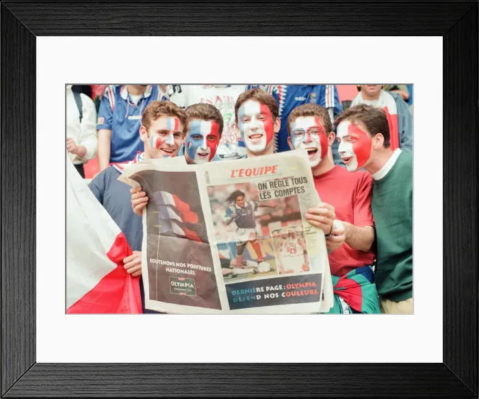 Framed Print : France 3-1 Bulgaria, Euro 1996 Group B match at St James Park, Newcastle Framed Print : France 3-1 Bulgaria, Euro 1996 Group B match at St James Park, Newcastle