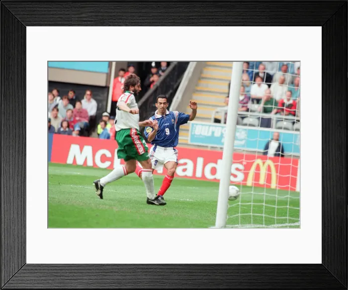 Framed Print : France 3-1 Bulgaria, Euro 1996 Group B match at St James Park, Newcastle Framed Print : France 3-1 Bulgaria, Euro 1996 Group B match at St James Park, Newcastle
