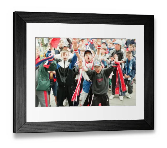 Framed Print : Euro 1996 Street Festival, Newcastle, 18th June 1996. French Football Fans