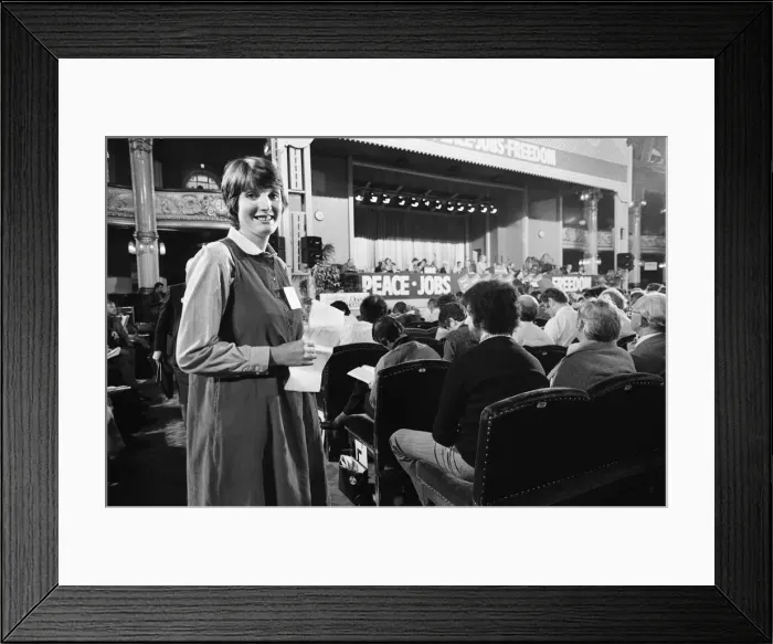 Framed Print : Prospective Labour member of Parliament Harriet Harman attending the Labour Party Framed Print : Prospective Labour member of Parliament Harriet Harman attending the Labour Party