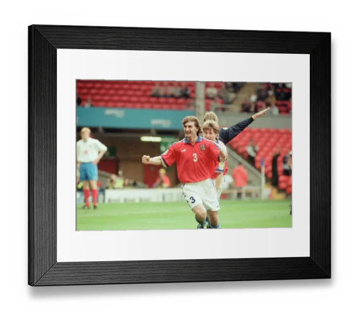 Framed Print : Russia 3-3 Czech Republic, Euro 1996 Group C match at Anfield