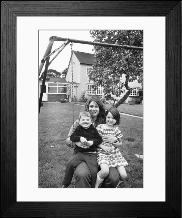 Framed Print : Ozzy Osbourne singer with the Heavy Metal band Black Sabbath seen here at home with his
