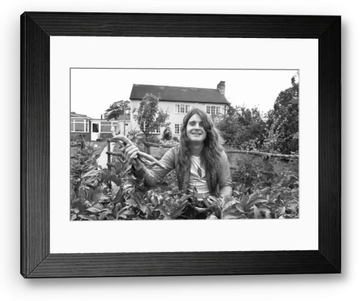 Framed Print : Ozzy Osbourne singer with the Heavy Metal band Black Sabbath seen here at home in his Framed Print : Ozzy Osbourne singer with the Heavy Metal band Black Sabbath seen here at home in his