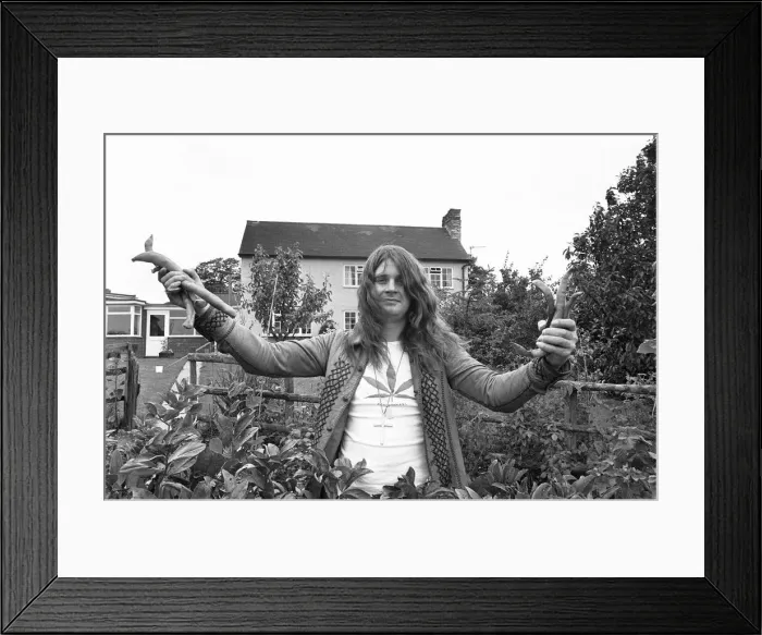 Framed Print : Ozzy Osbourne singer with the Heavy Metal band Black Sabbath seen here at home in his Framed Print : Ozzy Osbourne singer with the Heavy Metal band Black Sabbath seen here at home in his