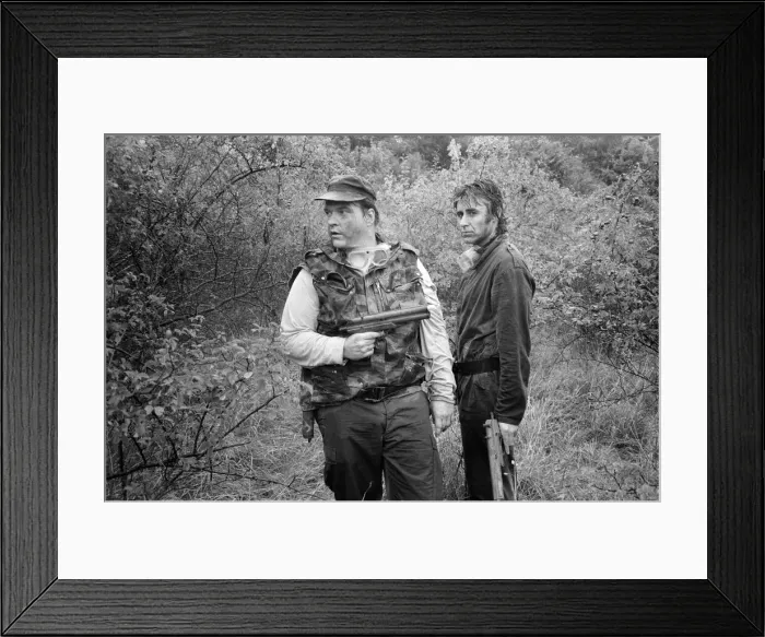 Framed Print : Meat Loaf and John Parr take part in a survival game in Common Wood, near Hatfield Framed Print : Meat Loaf and John Parr take part in a survival game in Common Wood, near Hatfield