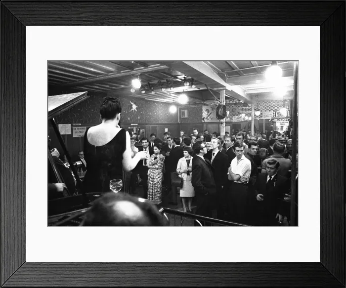 Framed Print : Cabaret singer performing in a East End of London pub on a Saturday night. 6th July 1963 Framed Print : Cabaret singer performing in a East End of London pub on a Saturday night. 6th July 1963