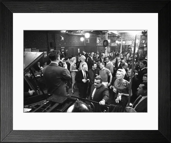 Framed Print : Cabaret singer performing in a East End of London pub on a Saturday night. 6th July 1963 Framed Print : Cabaret singer performing in a East End of London pub on a Saturday night. 6th July 1963