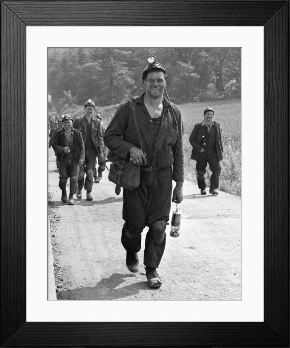 Framed Print : Miners of the Bullclliffe Colliery near Wakefield seen here coming off shift Framed Print : Miners of the Bullclliffe Colliery near Wakefield seen here coming off shift