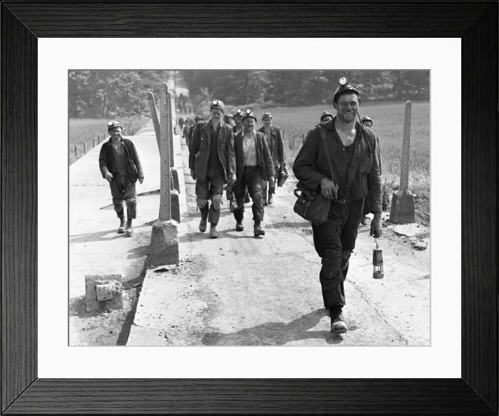 Framed Print : Miners of the Bullclliffe Colliery near Wakefield seen here coming off shift Framed Print : Miners of the Bullclliffe Colliery near Wakefield seen here coming off shift