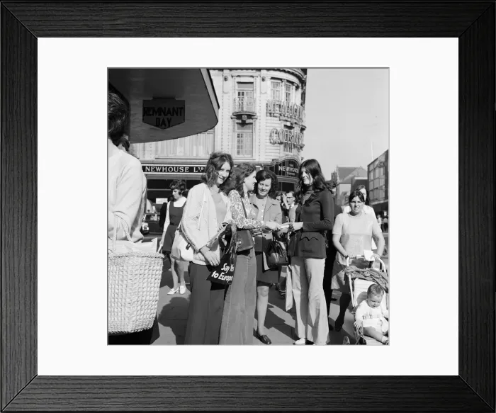 Framed Print : Common Market campaign in Middlesbrough Town Centre. 1971 Framed Print : Common Market campaign in Middlesbrough Town Centre. 1971