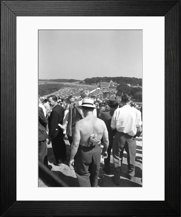 Framed Print : Glorious Goodwood 1963 A racegoers on The Trundle Framed Print : Glorious Goodwood 1963 A racegoers on The Trundle