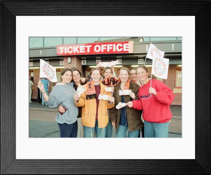Framed Print : Ticket Queues at Anfield Stadium for Quarter Final match between France and Netherlands
