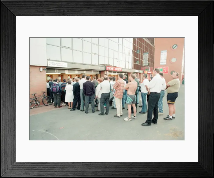 Framed Print : Ticket Queues at Anfield Stadium for Quarter Final match between France and Netherlands