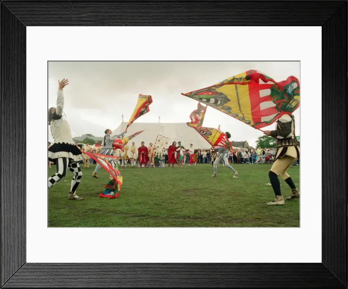 Framed Print : Italian flag throwers, Sbandieratori, in Liverpool, Merseyside
