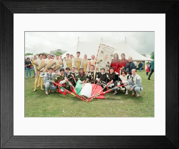 Framed Print : Italian flag throwers, Sbandieratori, in Liverpool, Merseyside Framed Print : Italian flag throwers, Sbandieratori, in Liverpool, Merseyside
