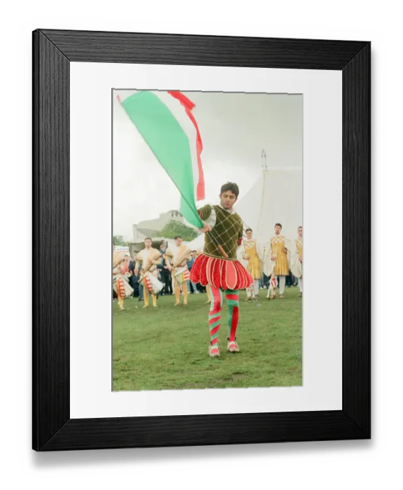 Framed Print : Italian flag throwers, Sbandieratori, in Liverpool, Merseyside Framed Print : Italian flag throwers, Sbandieratori, in Liverpool, Merseyside