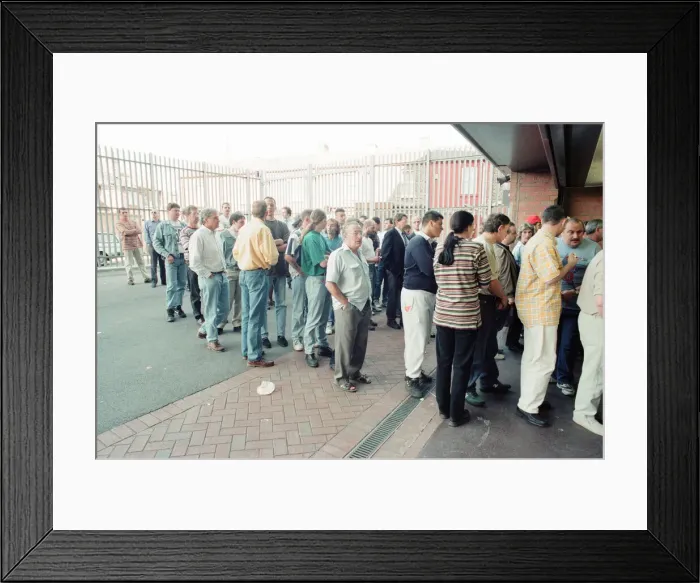 Framed Print : Ticket Queues at Anfield Stadium for Quarter Final match between France and Netherlands Framed Print : Ticket Queues at Anfield Stadium for Quarter Final match between France and Netherlands