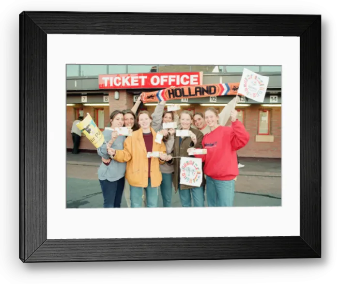 Framed Print : Ticket Queues at Anfield Stadium for Quarter Final match between France and Netherlands