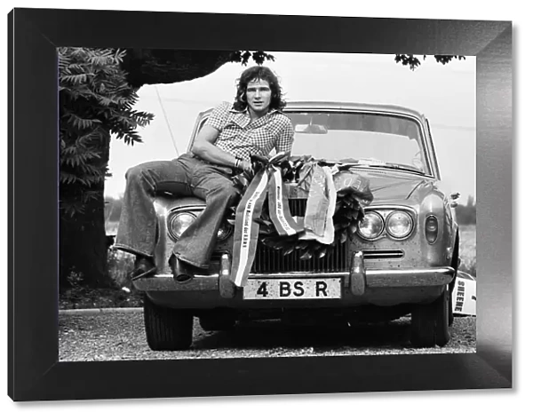 British motorcycle road racer Barry Sheene pictured at his home Ashwood Hall