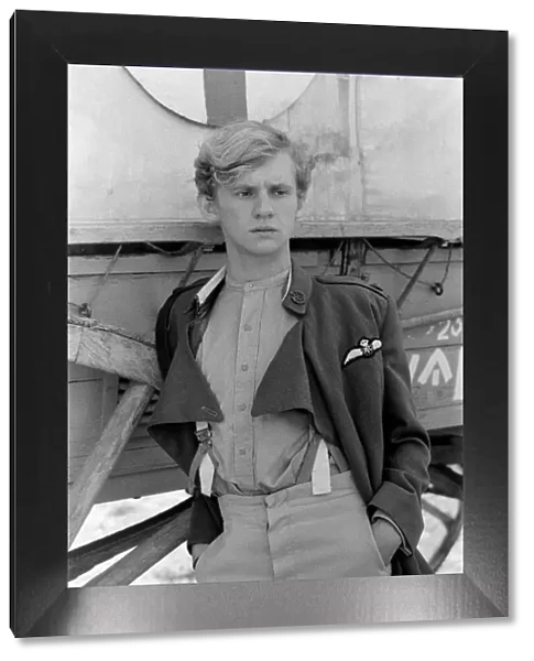 Peter Firth on the set of 'Aces High', the story of the Royal Flying Corps