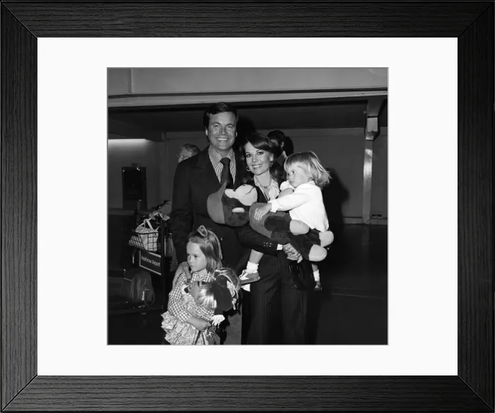 Framed Print : Film actor Robert Wagner and his wife Natalie Wood arrived at Heathrow Airport from Los