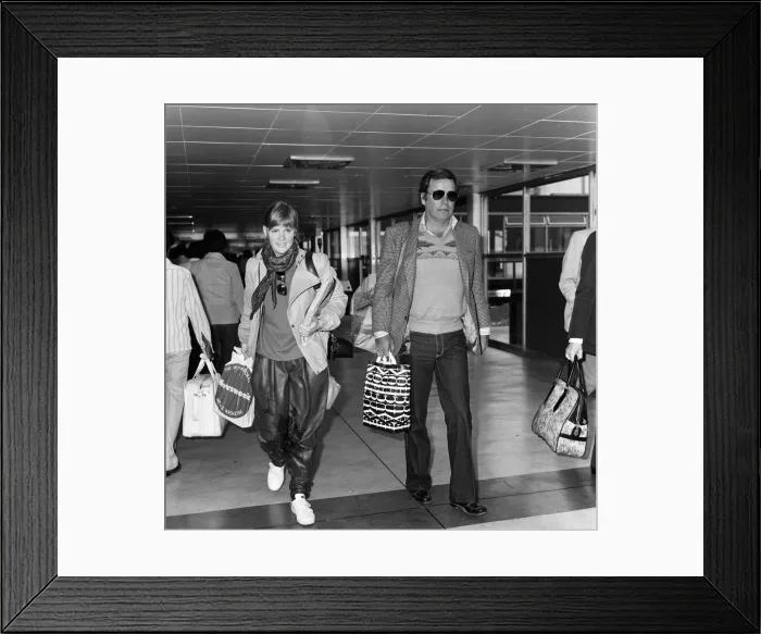Framed Print : Robert Wagner and his 18-year-old daughter Katie at London Airport to fly to Los Angeles Framed Print : Robert Wagner and his 18-year-old daughter Katie at London Airport to fly to Los Angeles
