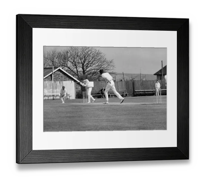 Framed Print : Cricket match, Saltburn v Guisborough. 1972 Framed Print : Cricket match, Saltburn v Guisborough. 1972