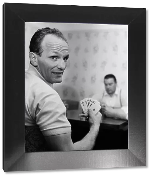 Henry Cooper spending the eve of his big fight against Cassius Clay relaxing at his