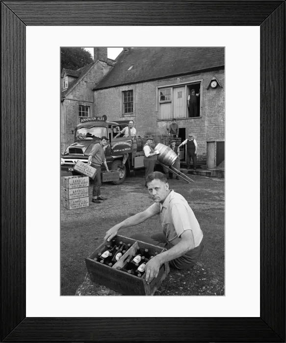 Framed Print : Master brewer Claude Arkwell seen here with the team at the Donnington Brewery Framed Print : Master brewer Claude Arkwell seen here with the team at the Donnington Brewery