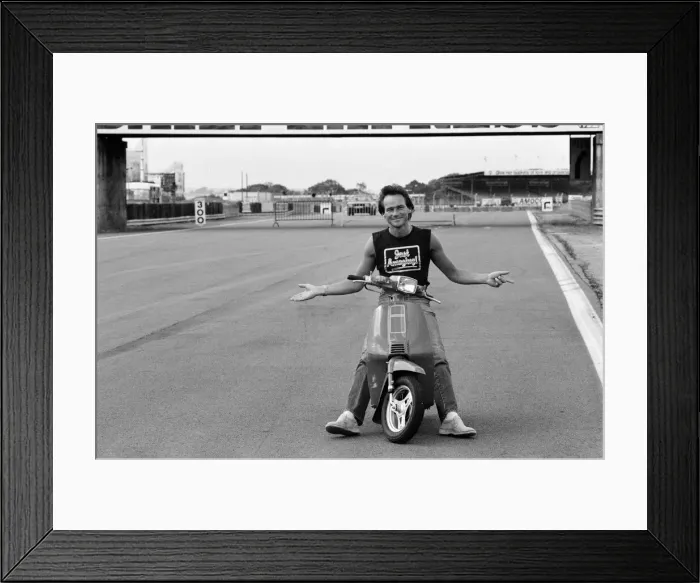Framed Print : British Motorcycle road racer Barry Sheene at Silverstone. 2nd August 1984