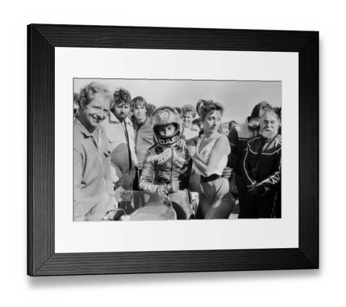 Framed Print : British Motorcycle road racer Barry Sheene in action during his final race Framed Print : British Motorcycle road racer Barry Sheene in action during his final race